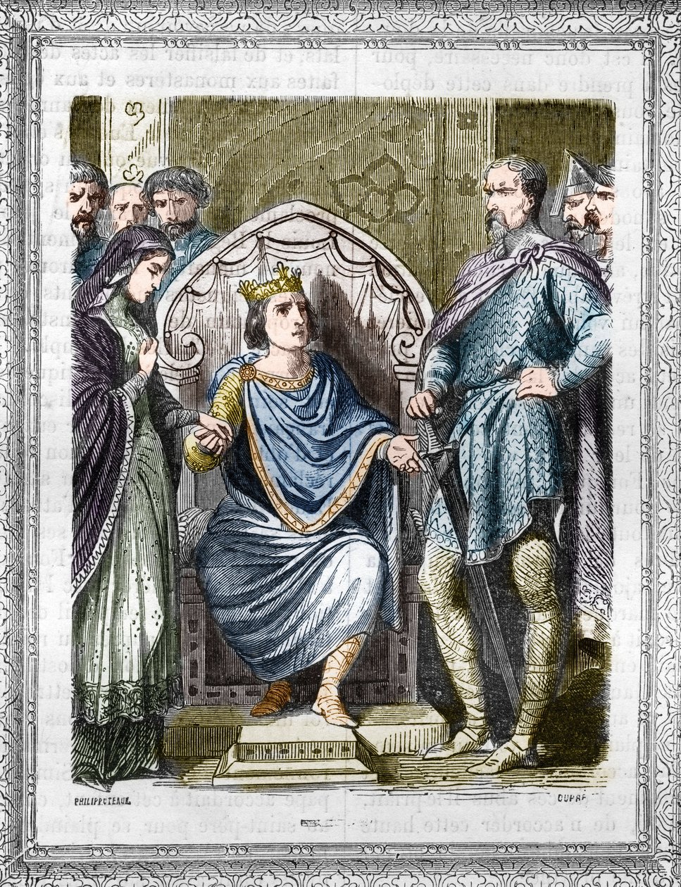 Portrait de Charles III dit le Simple (879-929). Gravure dans "Histoire des Papes-Rois-Reines et Empereurs à travers les siècles" par Maurice Lachatre - French School