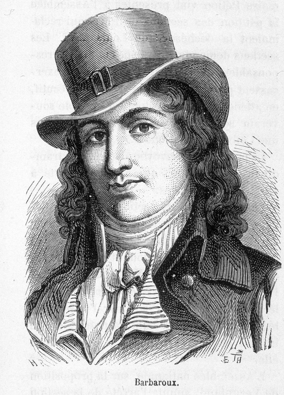 Portrait de Charles Jean Marie Barbaroux (1767 - 1794), homme politique français qui a dirigé les fédérés marseillais lors de la prise des Tuileries en 1792 - French School
