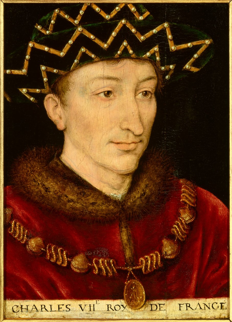 Portrait de Charles VII (1403-1461) roi de France - French School