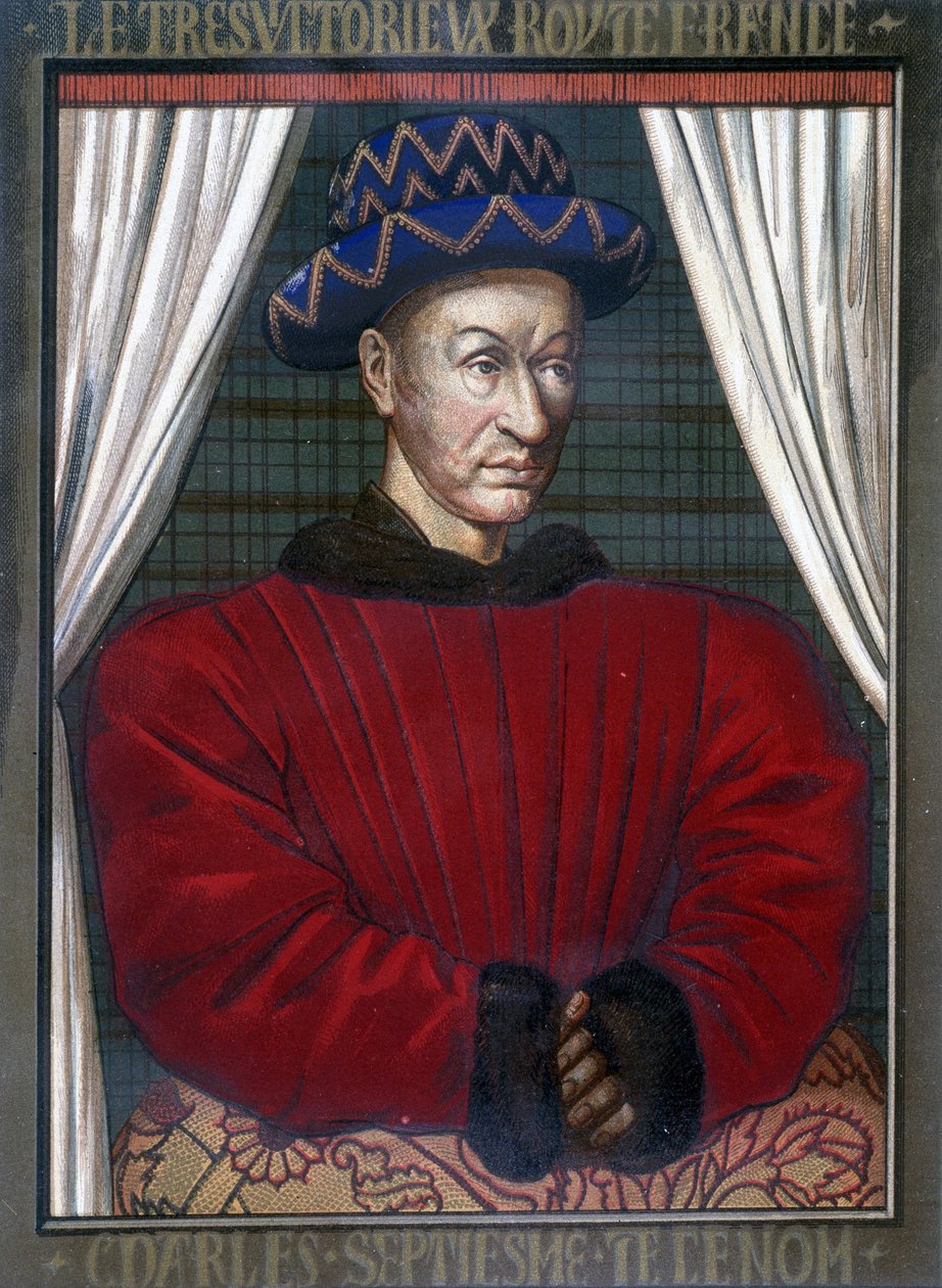 Portrait de Charles VII (1403 - 1461), Roi de France - French School