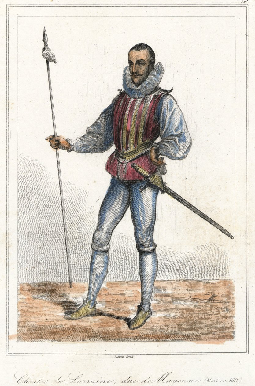 Portrait de Charles de Lorraine, Duc de Mayenne (1554 - 1611), Prince français. Après Henri, Duc de Guise, il était à la tête de la Ligue (1589) - French School