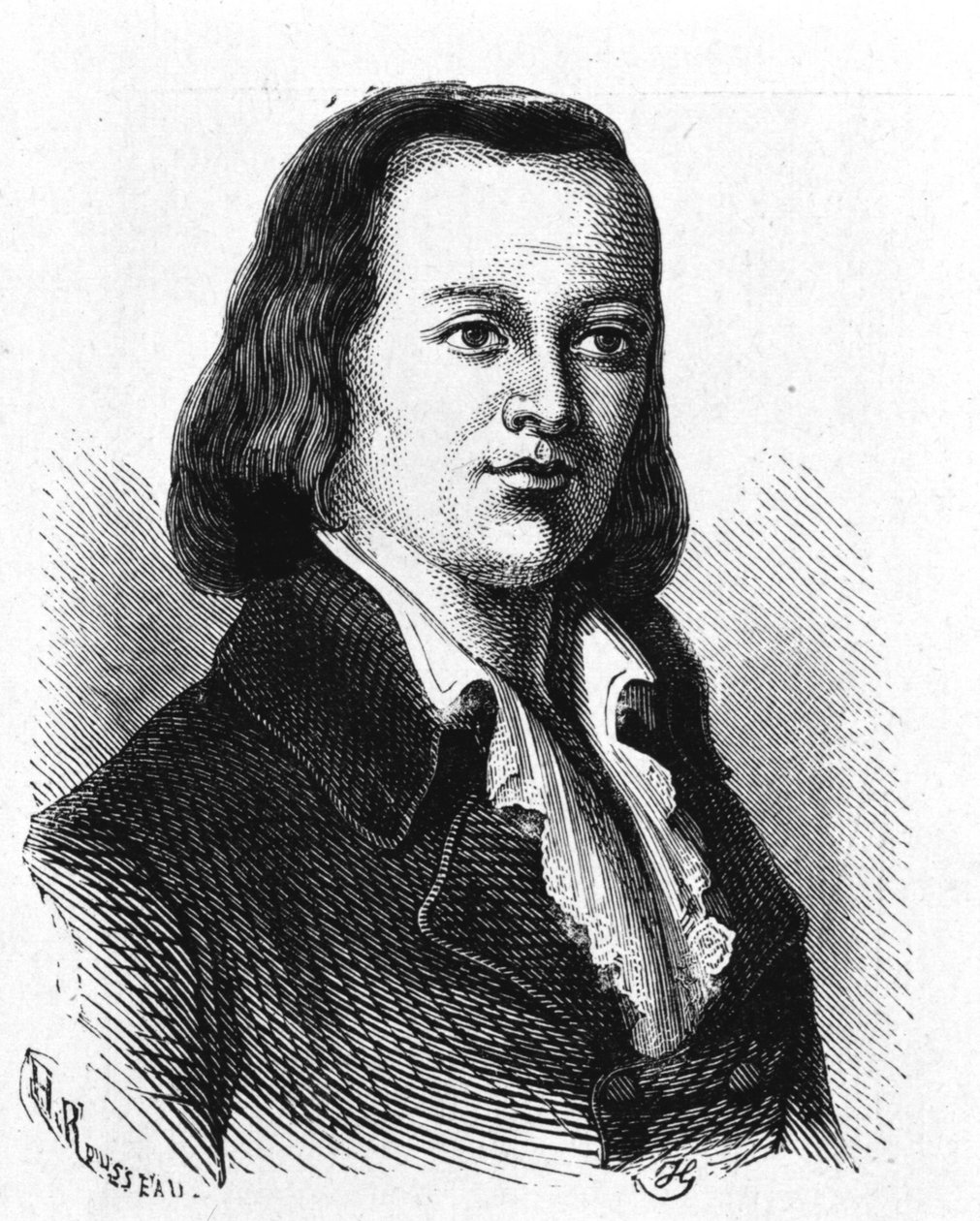 Portrait de Claude Chappe (1765 - 1807), ingénieur français qui a réalisé le premier télégraphe aérien - dans « Album de la Science ; savants illustres ; Grandes découvertes » 1896. - French School