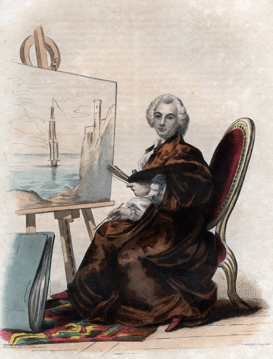 Portrait de Claude Joseph Vernet (1714-1789), peintre français - French School
