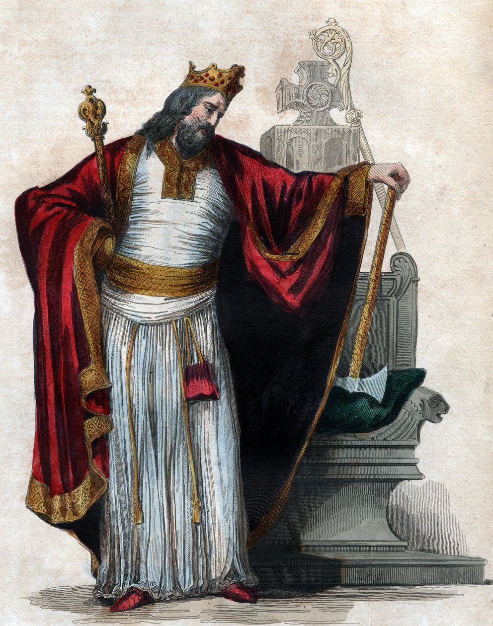 Portrait de Clovis Ier (466-511), roi des Francs - French School