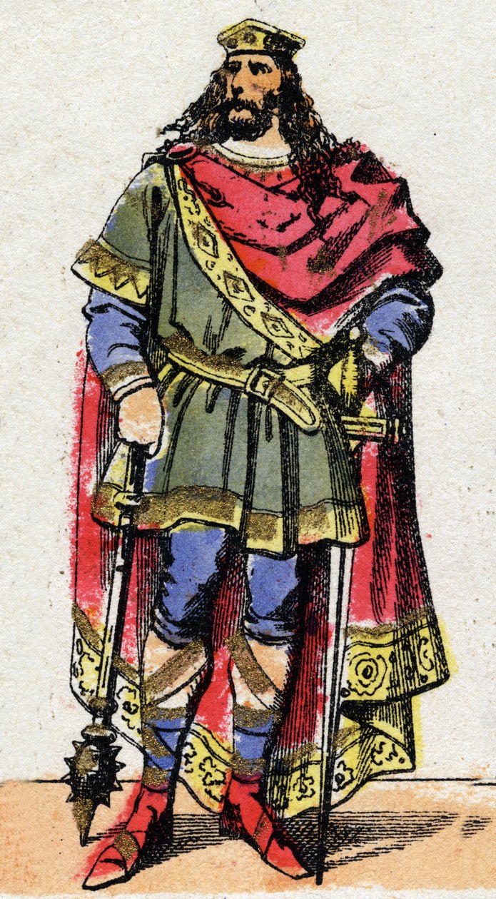Portrait de Clovis Ier (v. 466 - 511), Roi des Francs. - French School