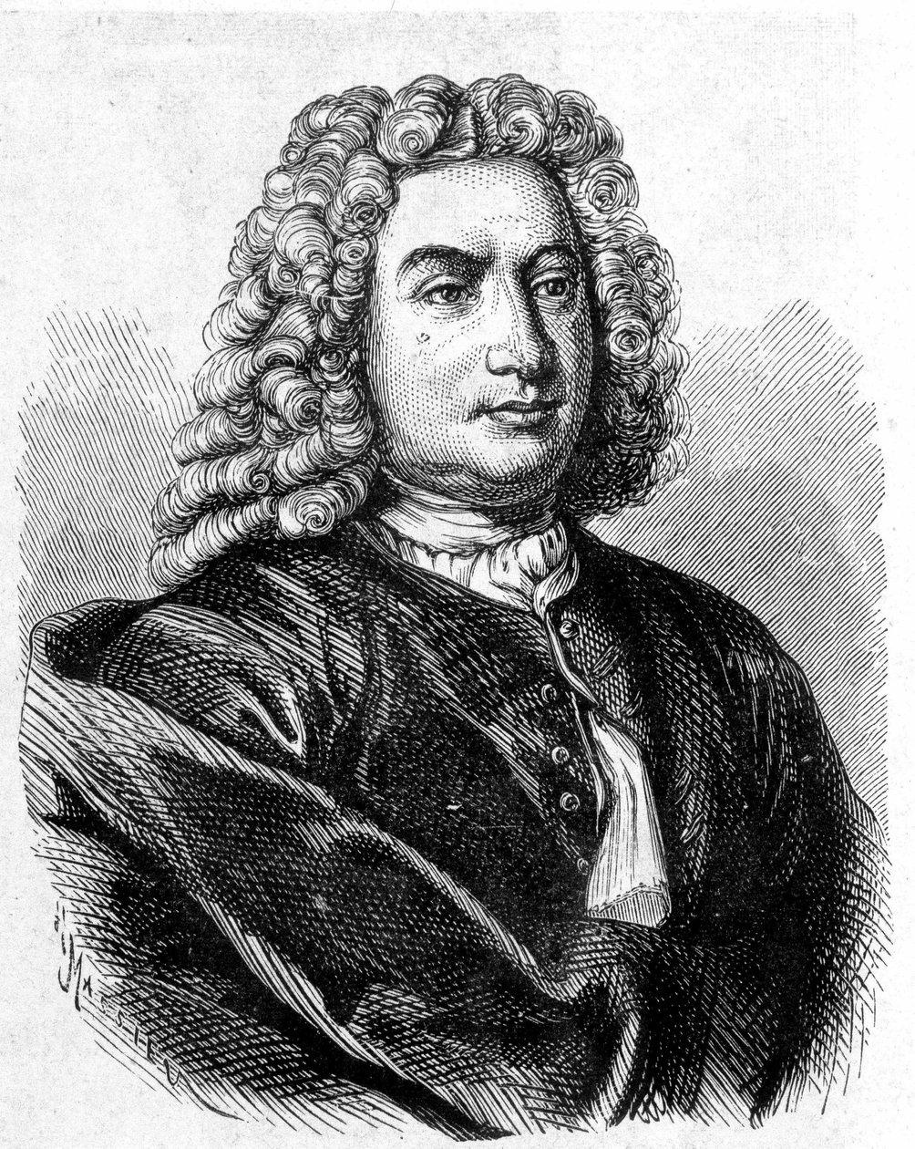 Portrait de Daniel Bernouilli (Bernoulli) (1700 - 1782), mathématicien et physicien suisse - dans « Album de la Science ; savants illustres ; Grandes découvertes » 1896 - French School