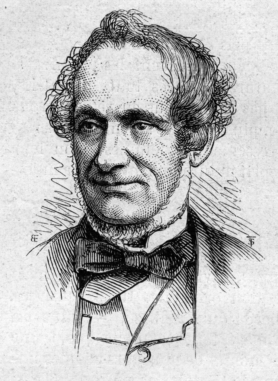 Portrait de Désiré Nisard (1806-1888), essayiste et académicien français. Gravure dans « Le Monde Illustré » n°883 du 14 mars 1874 - French School