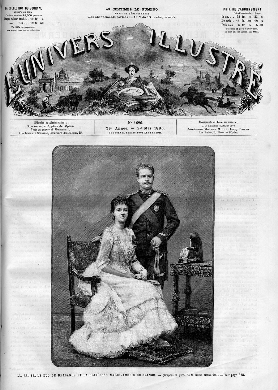 Portrait de Charles Ferdinand de Bragance et de Marie Amélie d