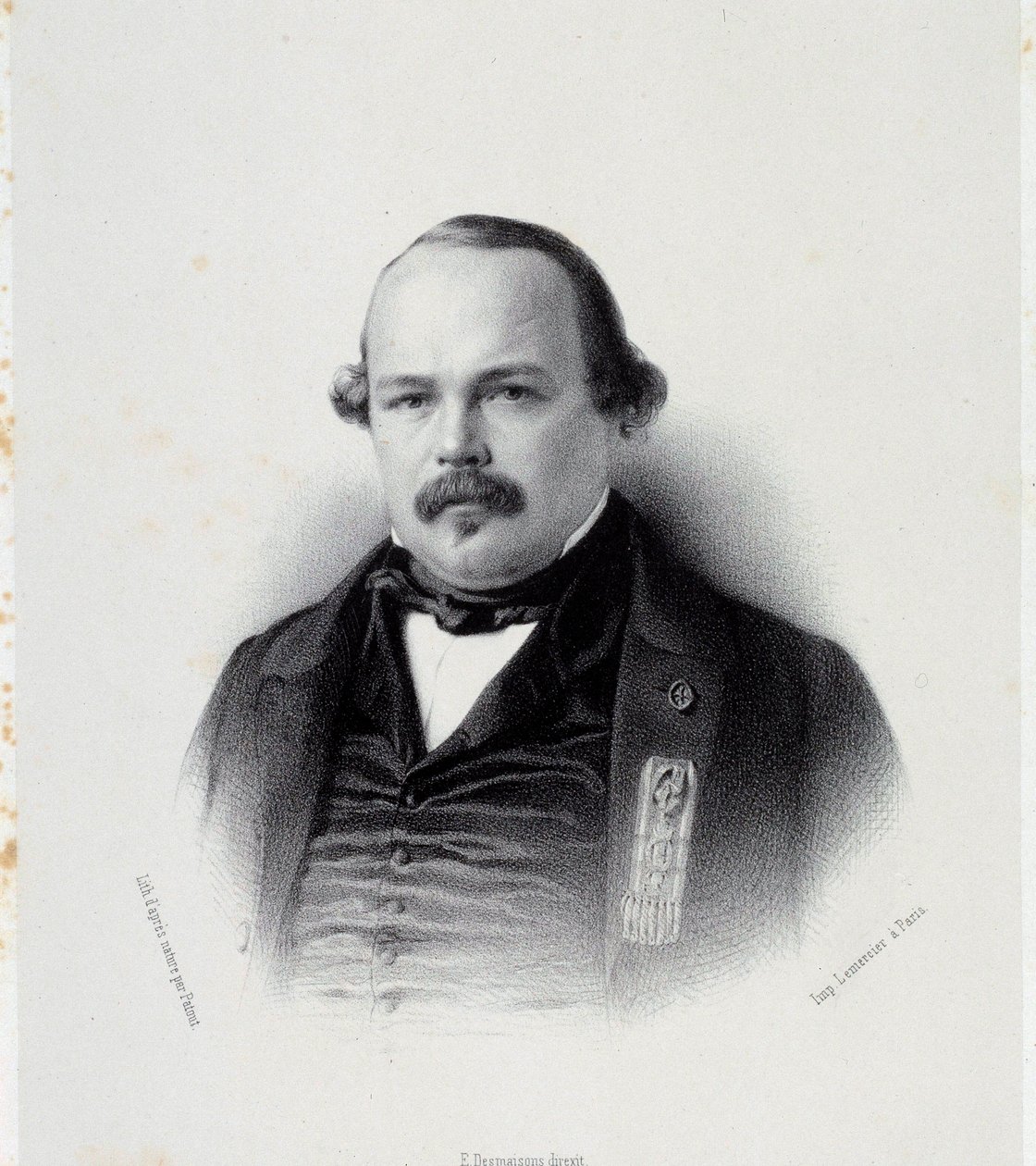 Portrait de François Auguste Perrinon (1812-1861), député de la Martinique. Gravure du 19ème siècle. Chartres, Musée des Beaux-Arts - French School
