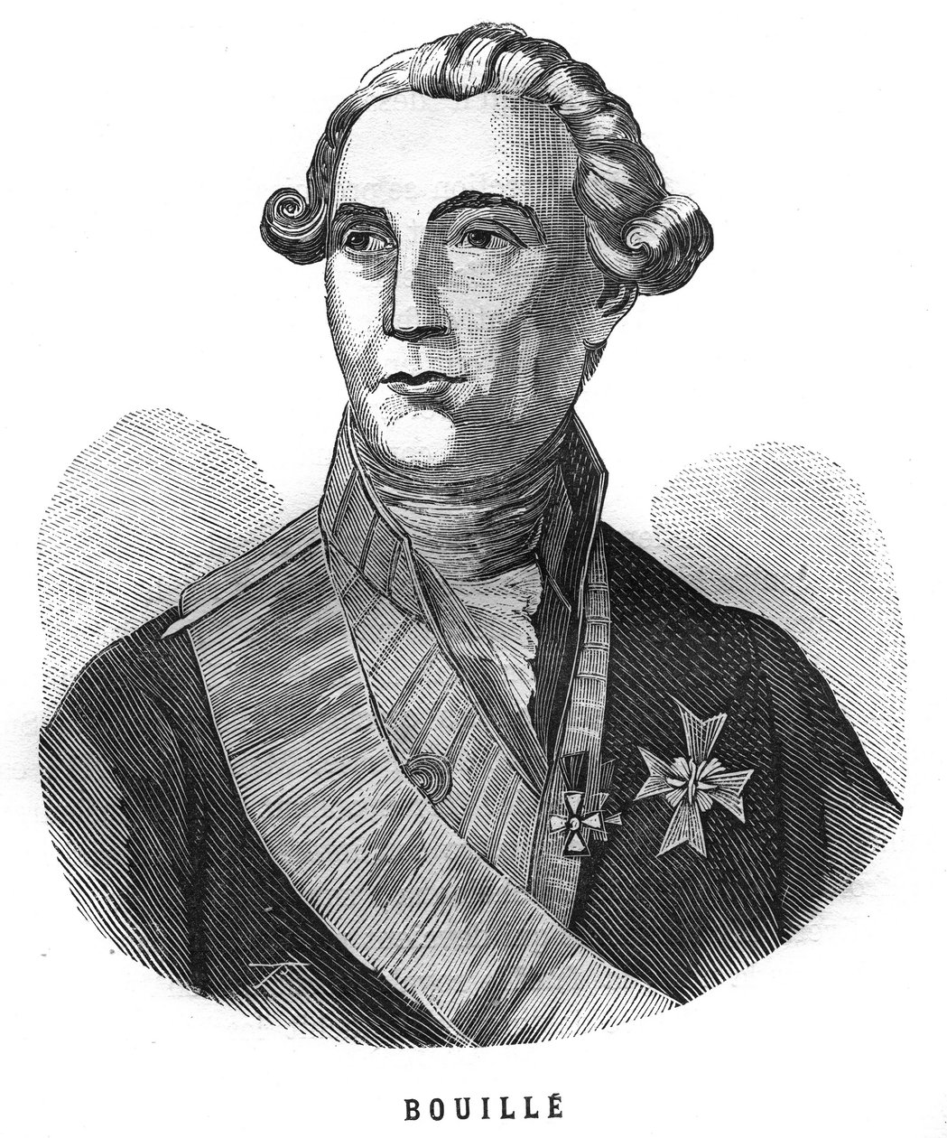 Portrait de François Claude Amour, marquis de Bouillé (1739-1800), général français. Gravure dans "Les Illustrations de l