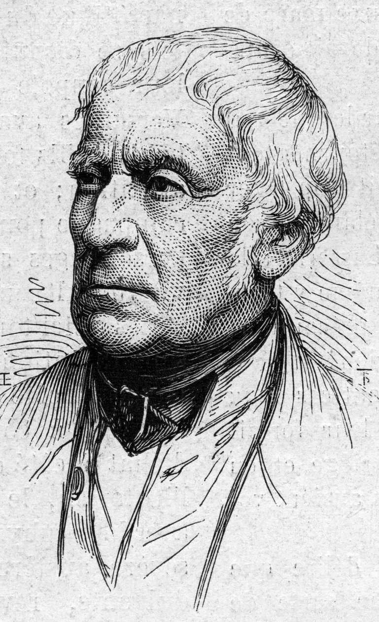 Portrait de François Guizot (1787-1874), homme politique, historien et académicien français. Gravure dans « Le Monde Illustré » n°883 du 14 mars 1874 - French School