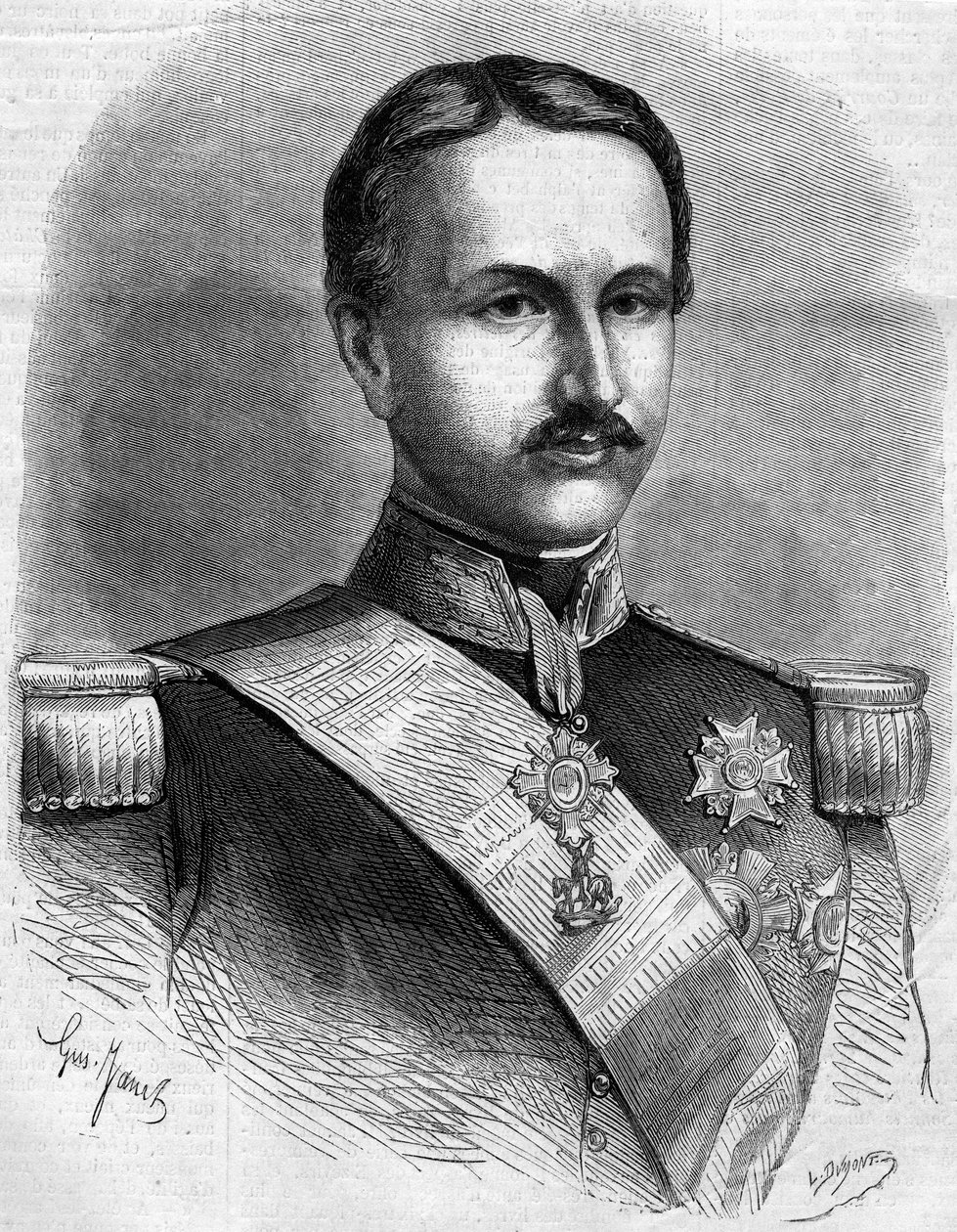 Portrait de François II (1836-1894), roi de Naples. Gravure dans « Le Monde Illustré » n°172 du 28 juillet 1860. - French School