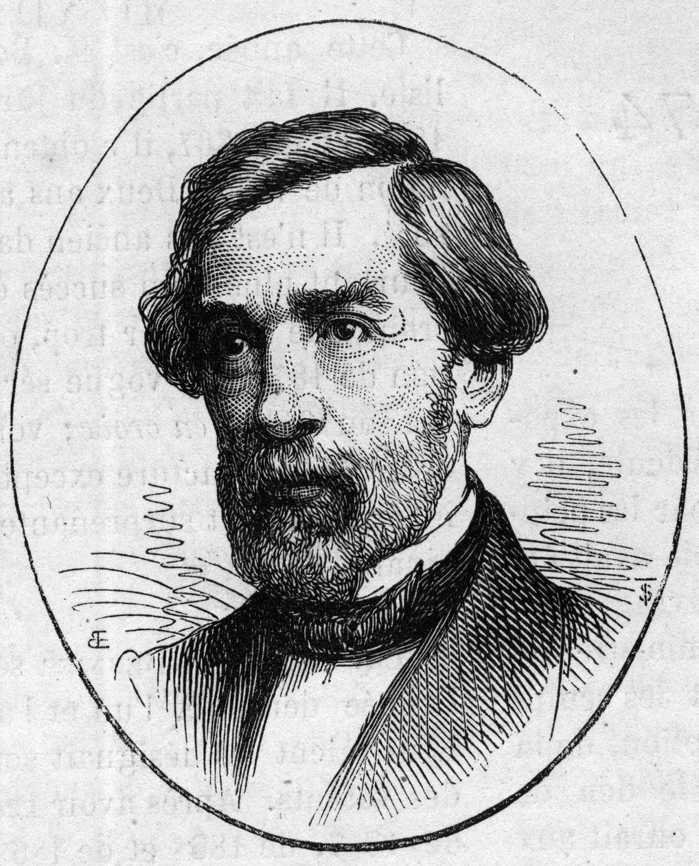 Portrait de François Jouffroy, sculpteur français. Gravure dans « Le Monde Illustré » n°890 du 2 mai 1874 - French School