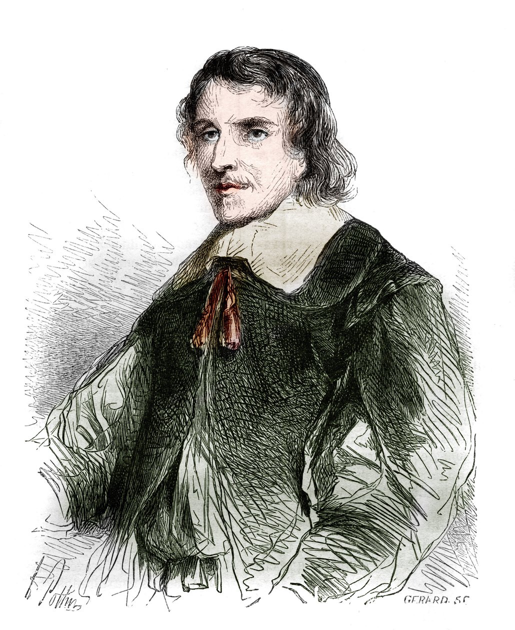 Portrait de François de La Mothe Le Vayer (1585-1672), philosophe français. Gravure de 1858 - French School