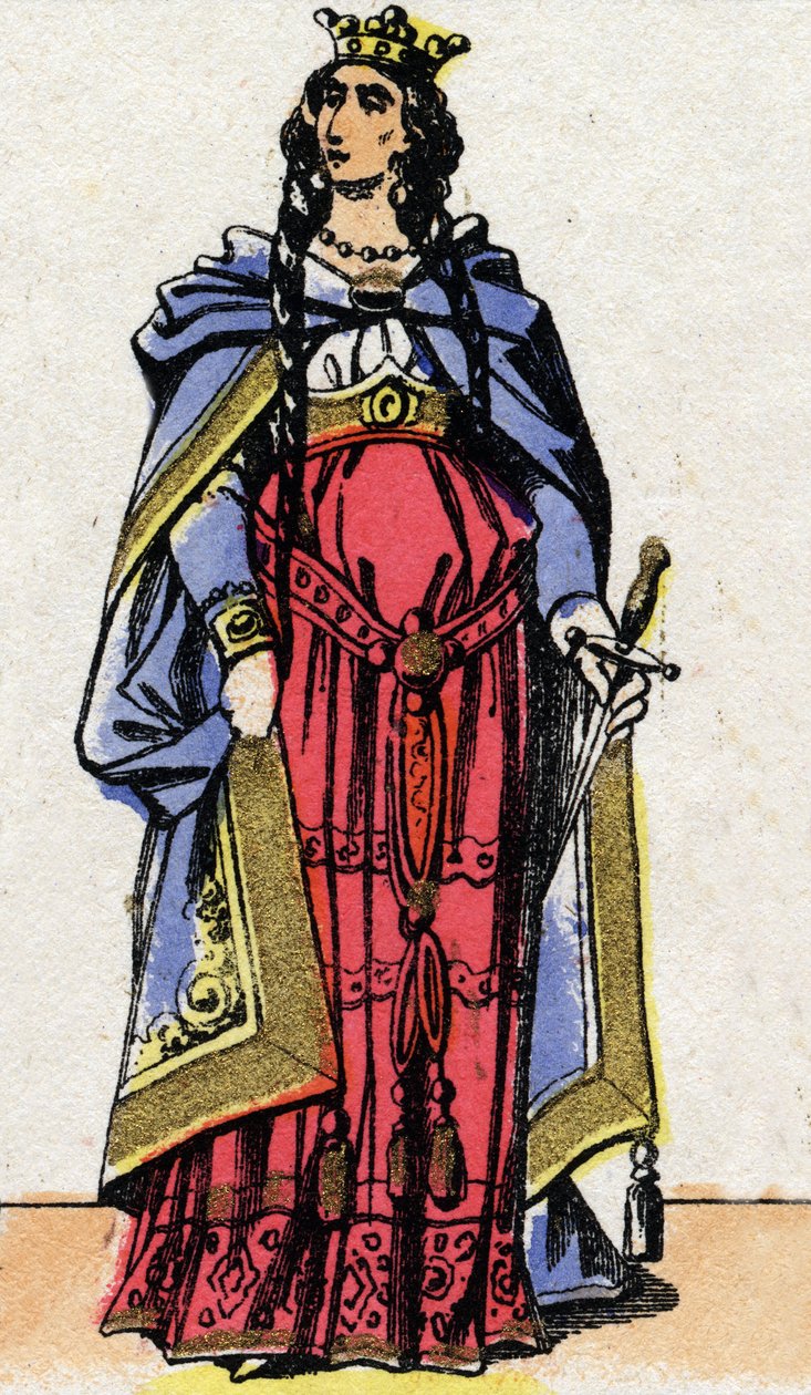 Portrait de Frédégonde, Reine de Neustrie (545-597). - French School