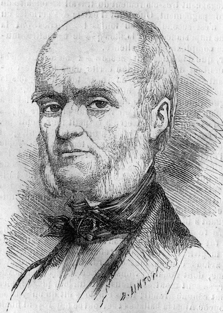 Portrait de Frédéric Millet (1796-1859), miniaturiste français. Gravure dans « Le Monde Illustré » n°133 du 29 octobre. - French School