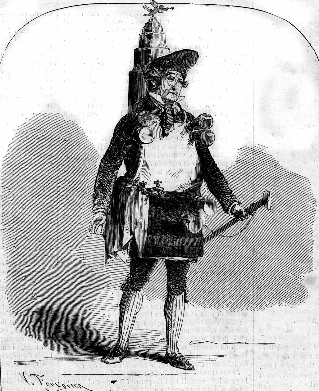 Portrait de Frédérick Lemaître (1800-1876), comédien français dans « Le Marchand de coco » par Adolphe d