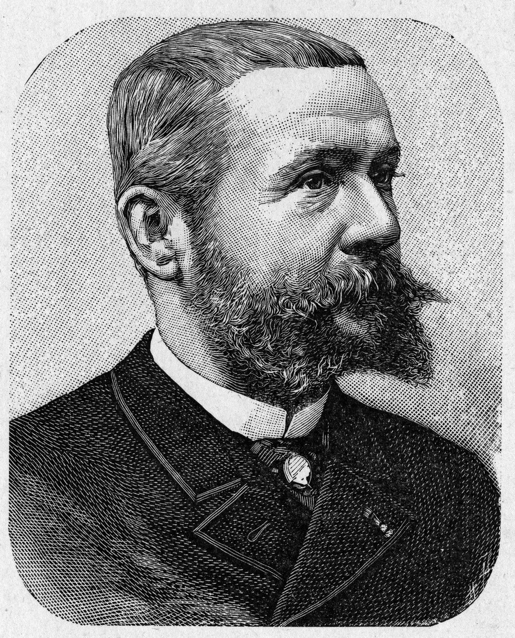 Portrait de Gaston Tissandier (1843 - 1899), aéronaute français - dans « Album de la Science; savants illustres; Grandes découvertes » 1896 - French School