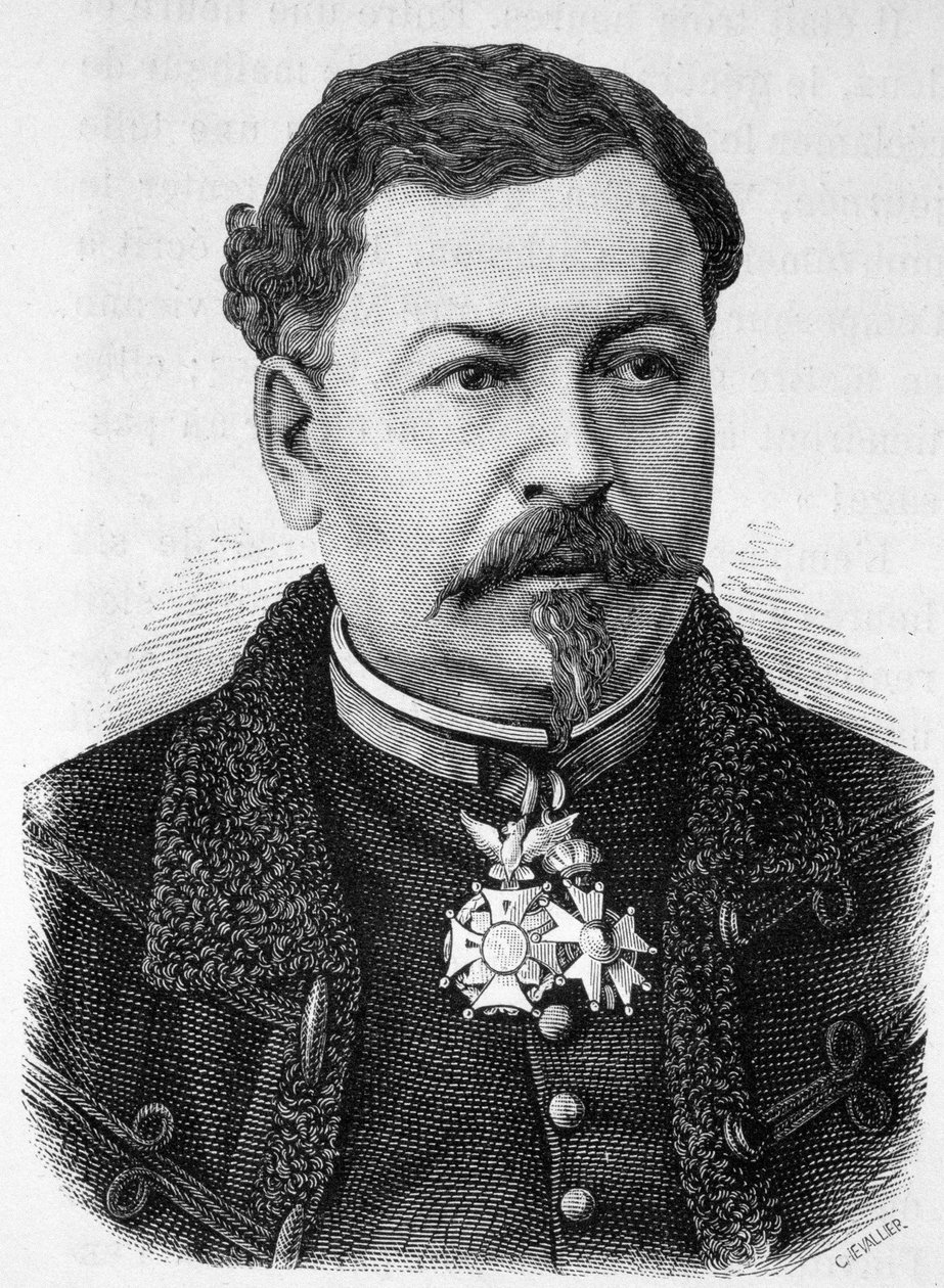 Portrait du général Jean Auguste Margueritte (1823 - 1870, mort à la bataille de Sedan), père de Paul et Victor Margueritte - dans « L