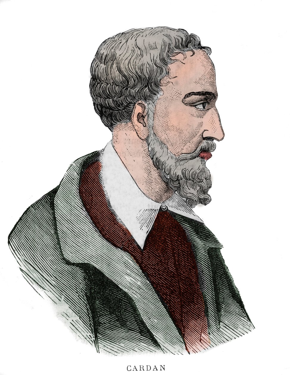 Portrait de Gerolamo Cardano (Girolamo Cardano, Hieronymus Cardanus ou Jérôme Cardan) - French School