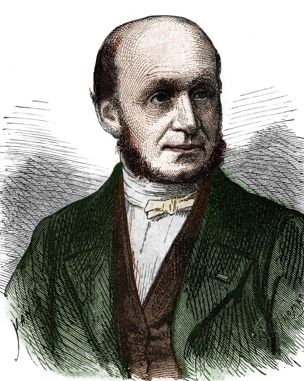 Portrait de Guillaume Benjamin Duchenne de Boulogne (1806 - 1875), médecin français - dans « Album de la Science ; savants illustres ; Grandes découvertes » 1896. - French School