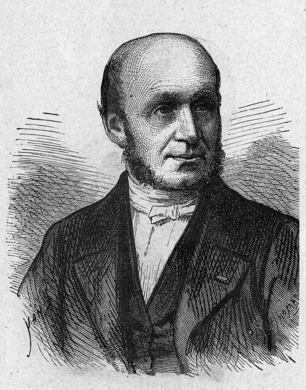 Portrait de Guillaume Benjamin Duchenne de Boulogne (1806 - 1875), médecin français - dans « Album de la Science ; savants illustres ; Grandes découvertes » 1896. - French School