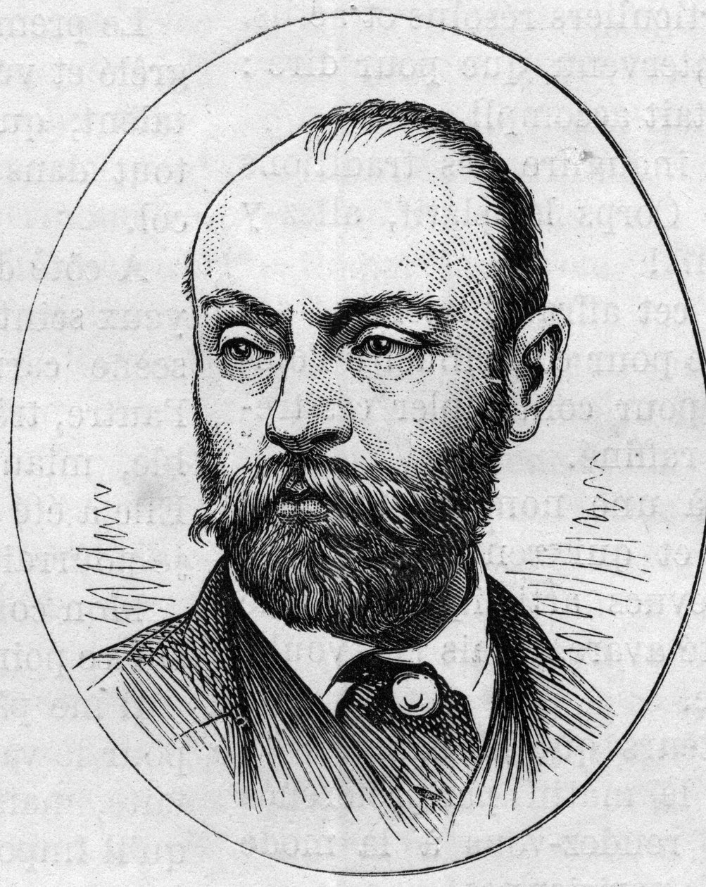 Portrait de Gustave Rodolphe Clarence Boulanger, peintre français. Gravure dans "Le Monde Illustré" n°890 du 2 mai 1874 - French School