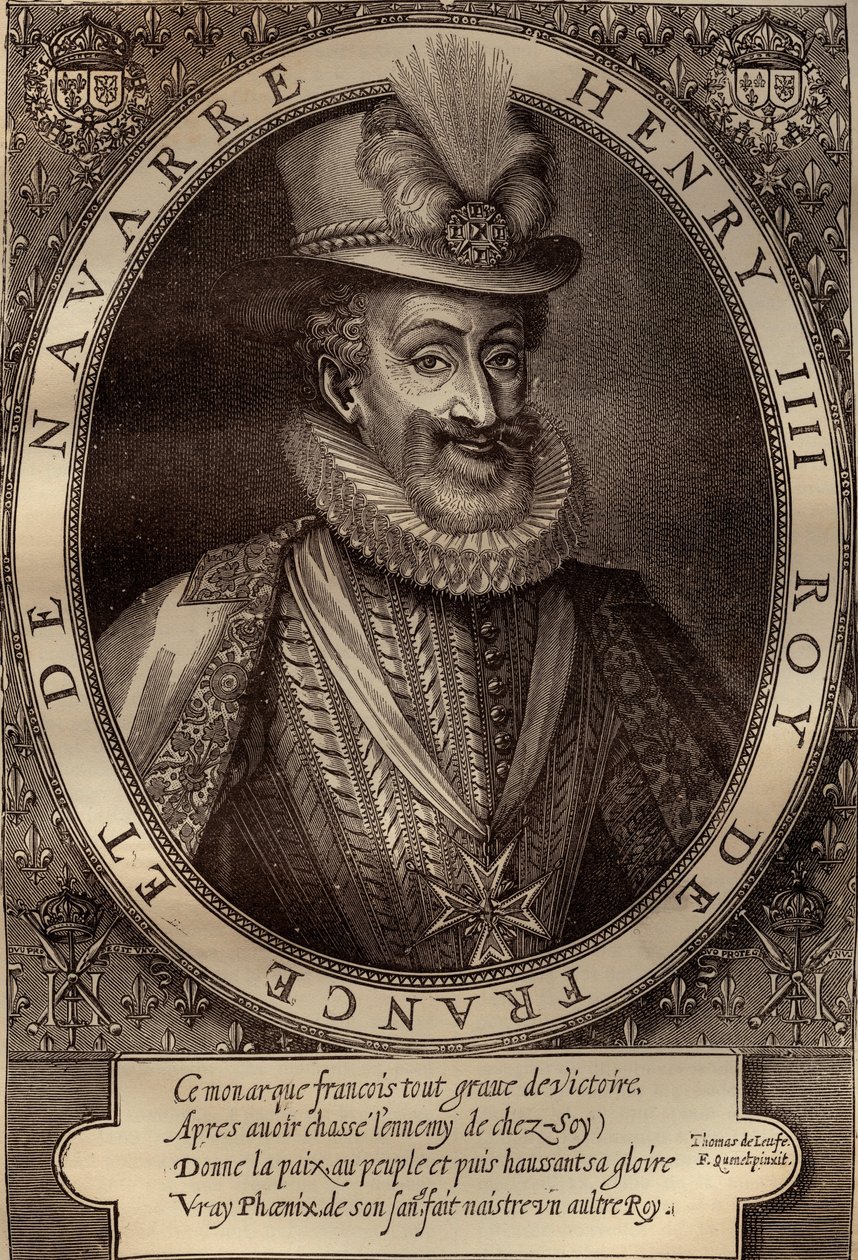 Portrait de Henri IV, roi de France - gravure du XVIIe siècle - French School