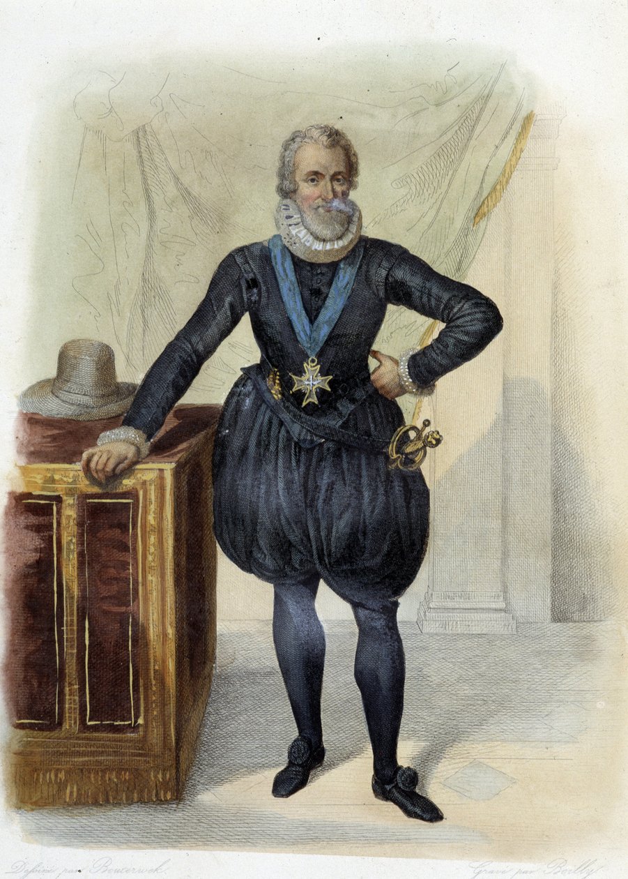 Portrait de Henri IV, roi de France (1553-1610) - dans "Le Plutarque français", éd. Mennechet - French School