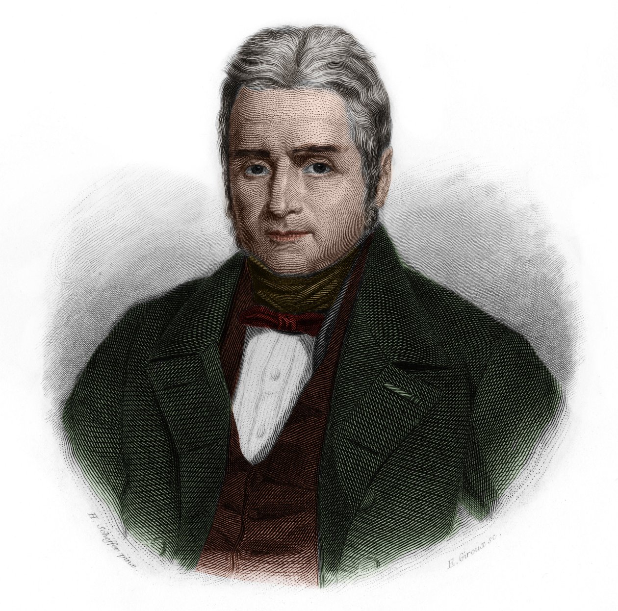 Portrait de Jacques Laffitte (1767-1844), homme politique et banquier français. dans « Livre des Orateurs » par Louis de Cormenin Timon. 1842. Collection privée. - French School