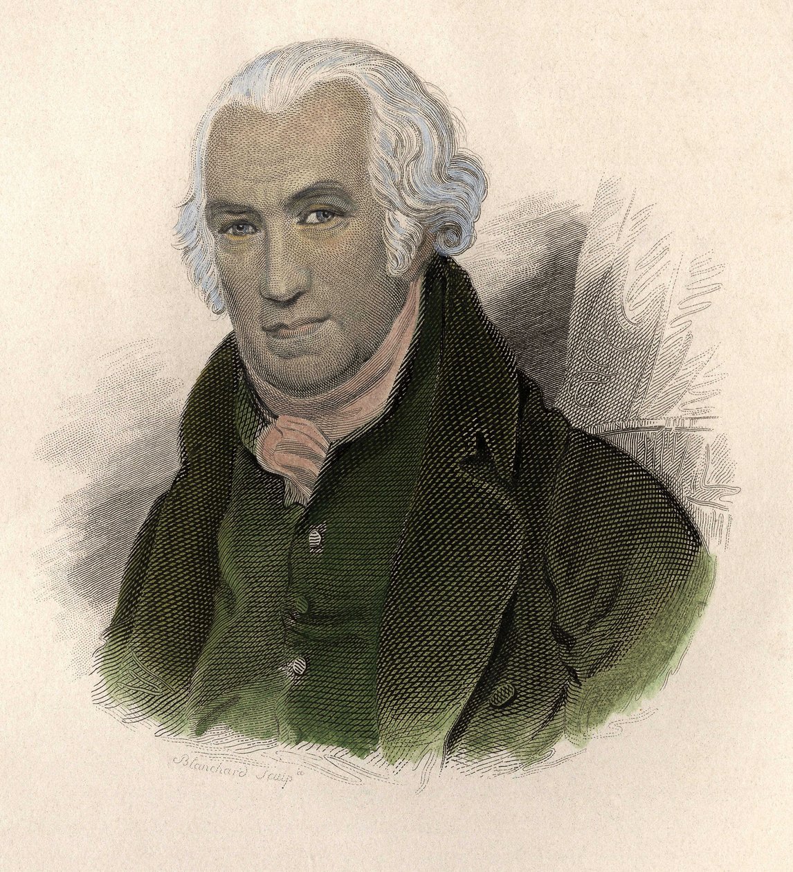 Portrait de James Watt (1736-1819), ingénieur et mécanicien écossais. dans "Portraits des Hommes Utiles" - French School