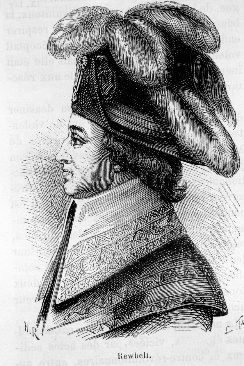 Portrait de Jean François Rewbell (ou Reubell), homme politique français (1747 - 1807) - dans L