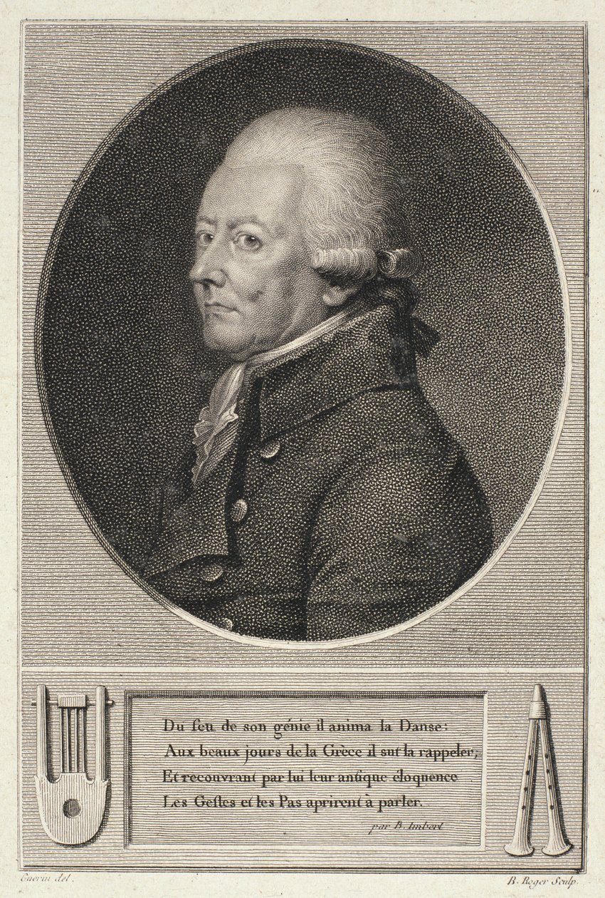 Portrait de Jean Georges Noverre (1727-1810) gravé par B. Roger - French School