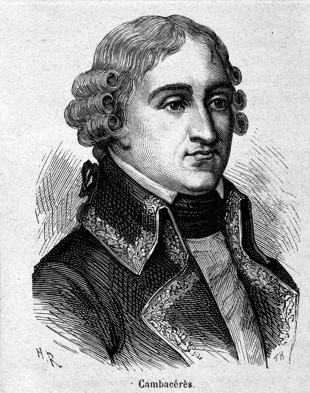 Portrait de Jean Jacques Régis de Cambacérès, duc de Parme, juriste et homme politique français (1753-1824) - gravure - dans « L