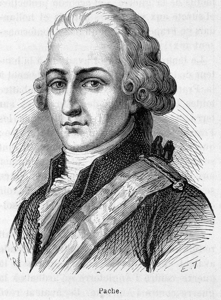 Portrait de Jean Nicolas Pache (1746-1823), homme politique français qui a gravé sur les monuments publics la devise de la République française : "Liberté, Égalité, Fraternité" - gravure - French School