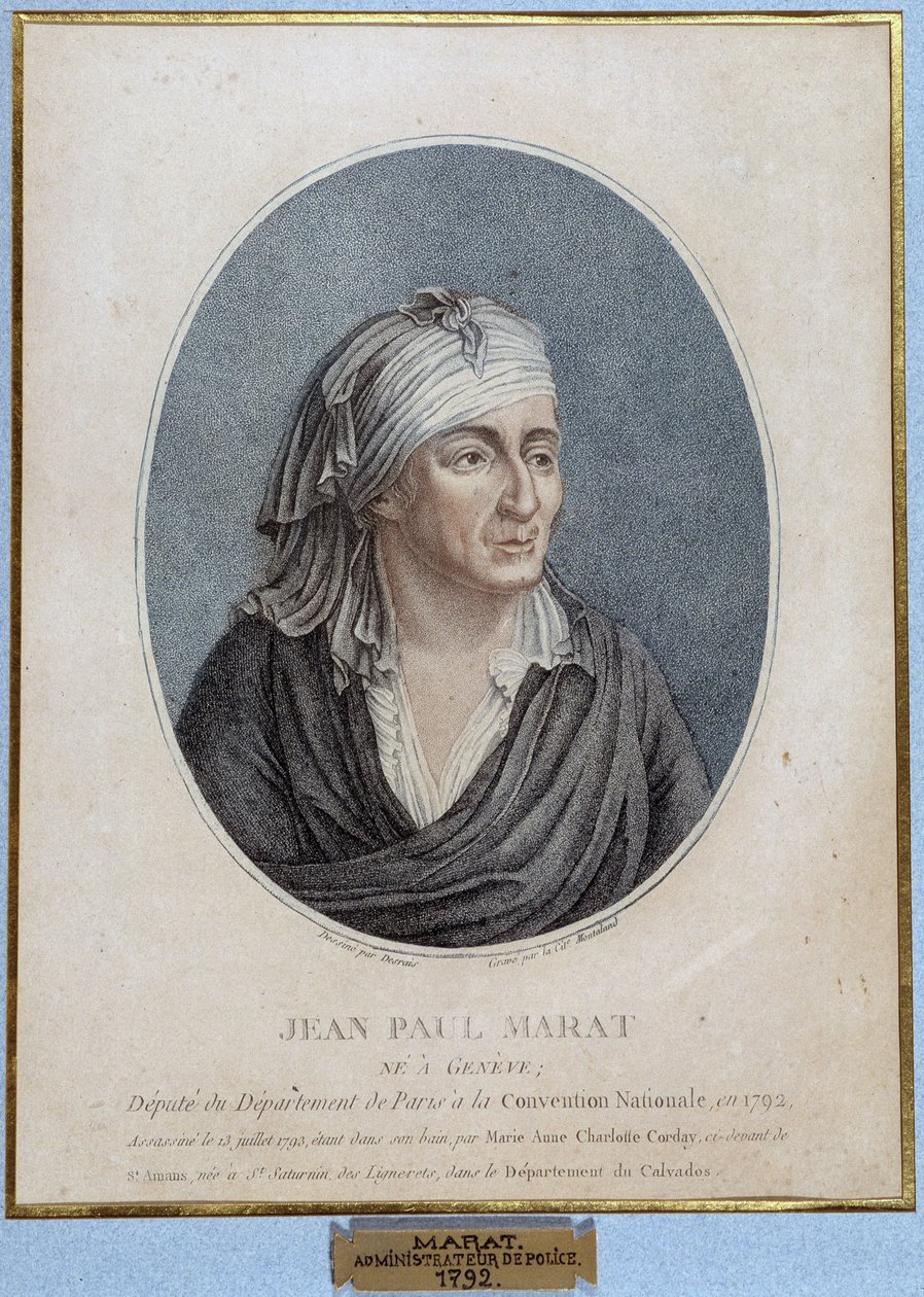 Portrait de Jean Paul Marat (1743-1793), médecin, publiciste et homme politique français - French School