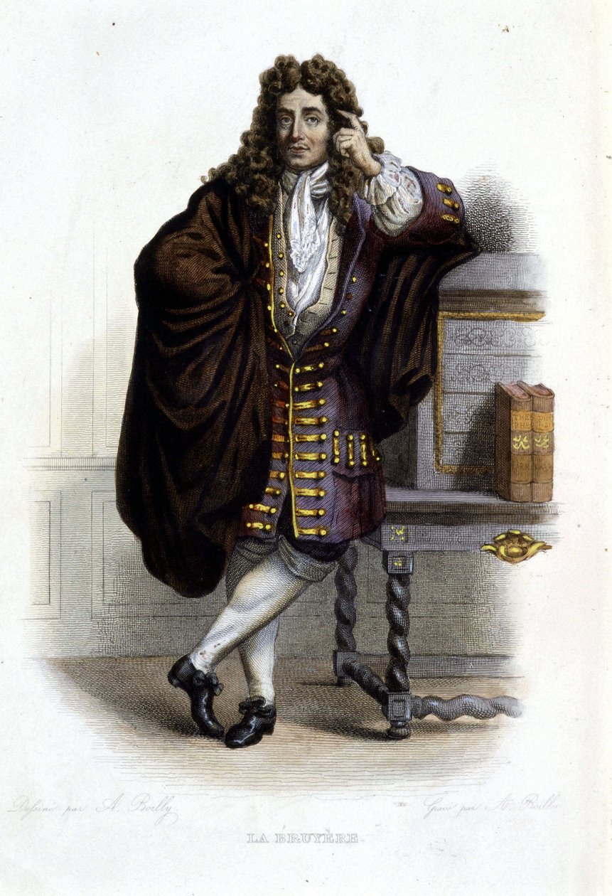 Portrait de Jean de La Bruyère, écrivain et moraliste français (1645-1696) - dans « Le Plutarque français », par Mennechet - French School