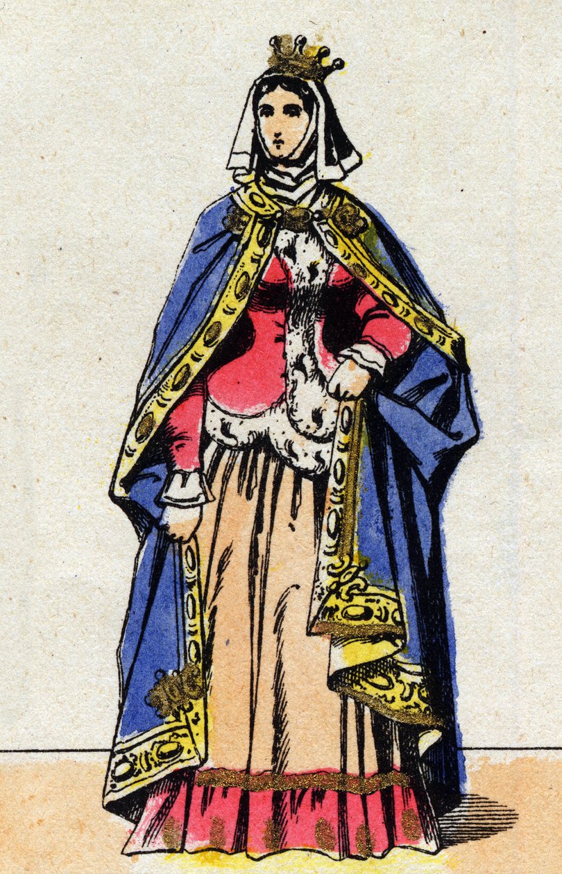 Portrait de Jeanne de Boulogne, femme de Philippe V le Long (1294 - 1322) - French School