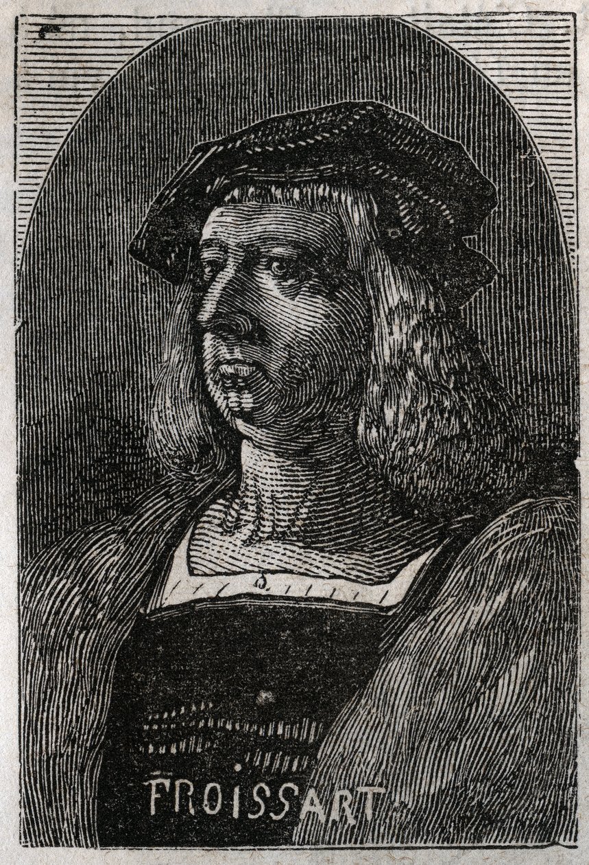 Portrait de Jean Froissart (1337-1404), chroniqueur français du Moyen Âge - gravure de « Histoire de France » par Victor Duruy (1811-1894) - 1882 - French School
