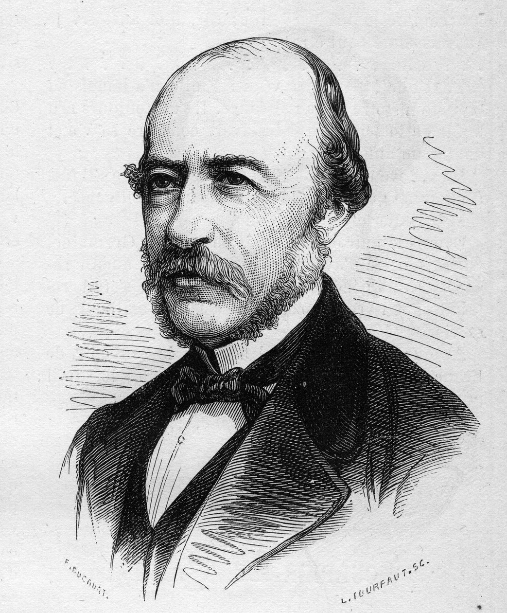 Portrait de Joseph Autran, poète français. Gravure dans « Le Monde Illustré » n°1040 du 17 mars 1877 - French School