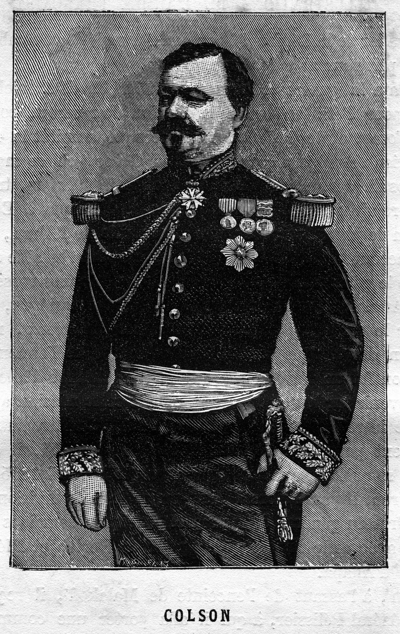 Portrait de Joseph Émile Colson (1821-1870), général français. Gravure dans « Les Illustrations De L