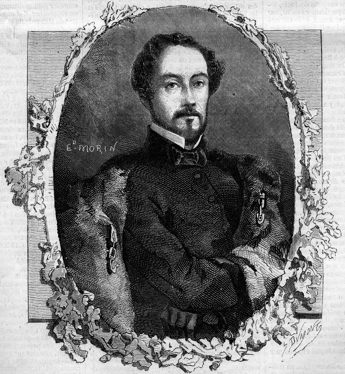 Portrait de Juan Prim y Prats, comte de Reuss (1814-1870), général et homme politique espagnol. Gravure dans « Le Monde Illustré » n°151 du 3 mai 1860. - French School