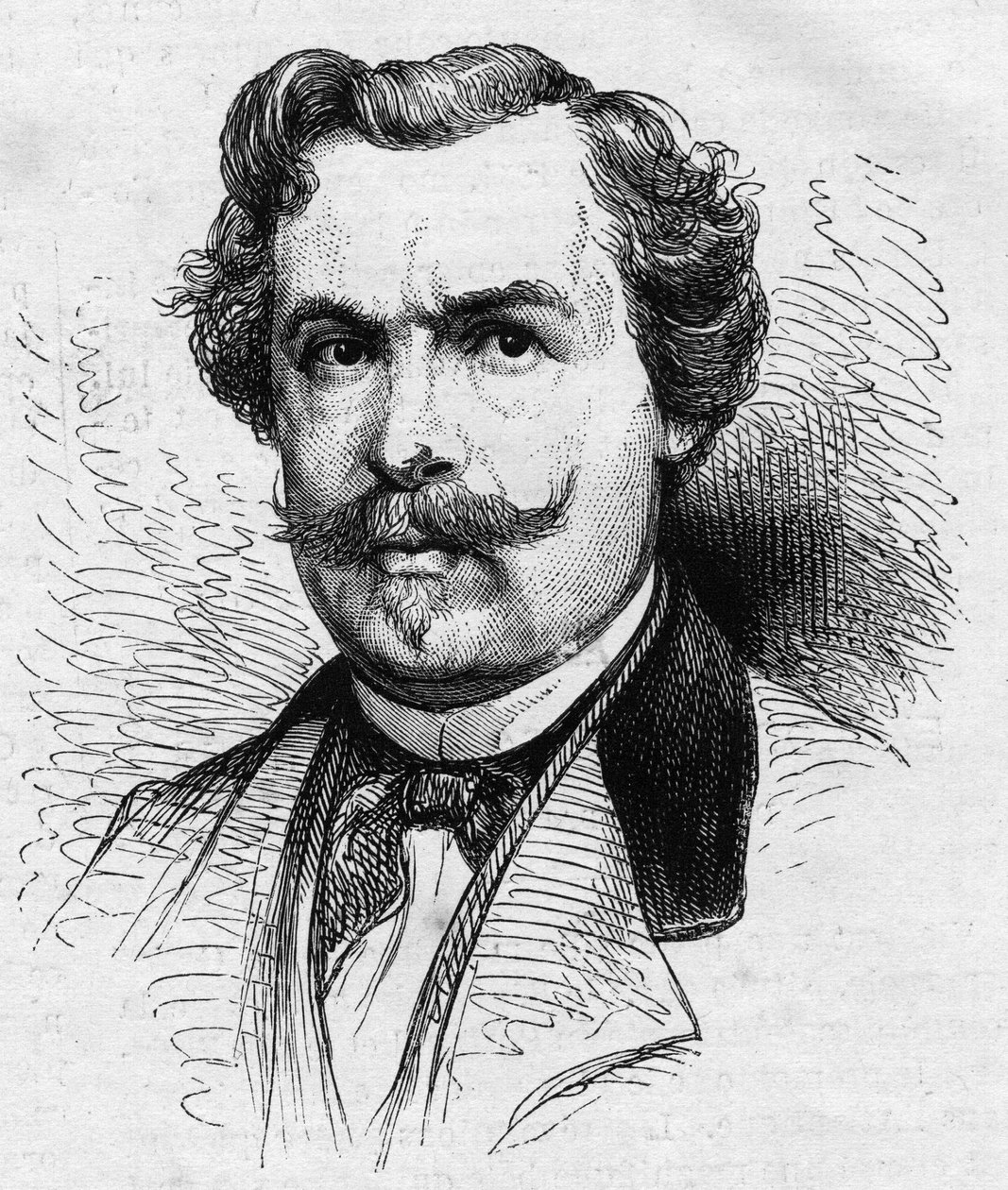 Portrait de Jules de Goncourt (1830-1870), écrivain français. Gravure dans « Le Monde Illustré » n°690 du 2 juillet 1870 - French School