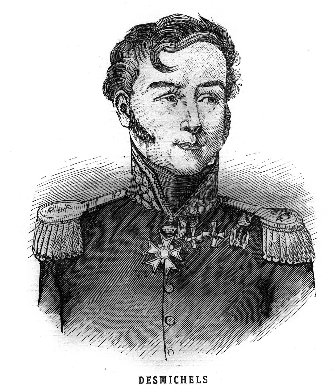 Portrait de Louis Alexis Desmichels, général français (1779-1845). Gravure dans "Les Illustrations De L