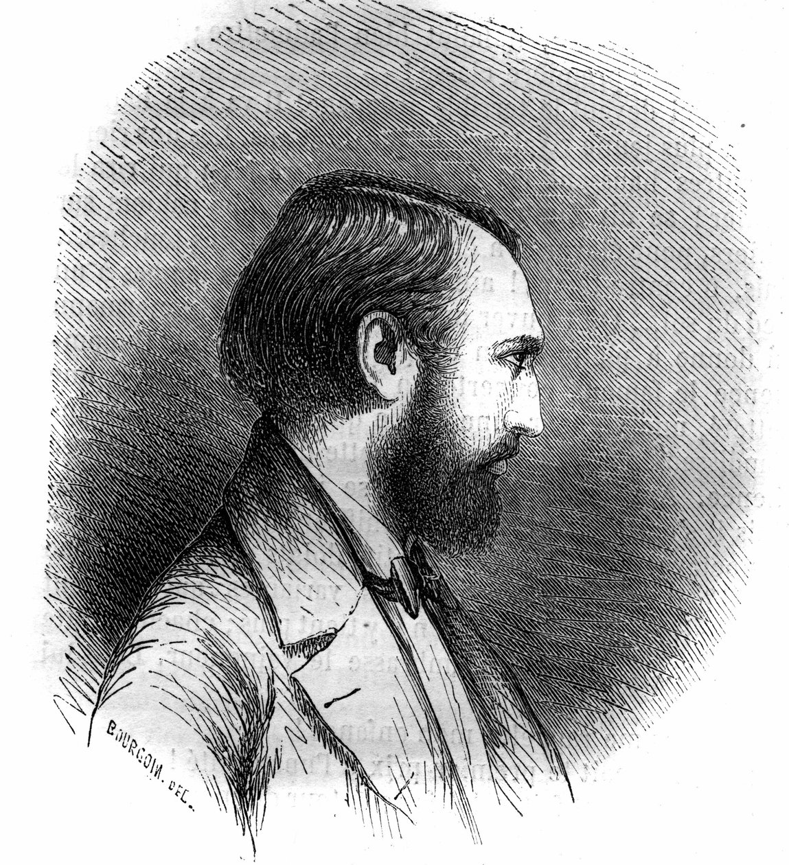 Portrait de Louis Lacombe (Trouillon Lacombe, Trouillon-Lacombe) (1818-1884), compositeur français. Gravure de 1852. - French School