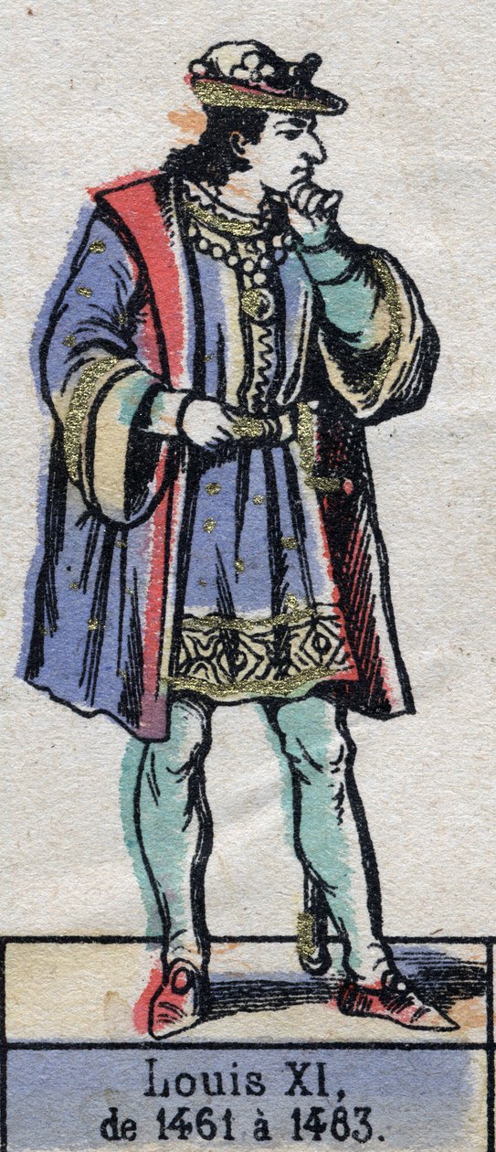 Portrait de Louis XI de France, dit le Prudent (1423-1483) (dynastie des Capétiens). Illustration fin 19ème siècle. - French School
