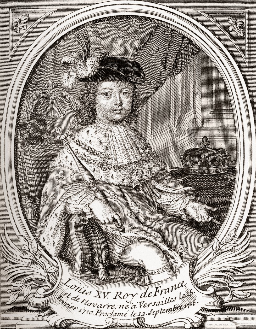 Portrait de Louis XV enfant, 1710-1774. Monarque Bourbon qui a régné en tant que roi de France et de Navarre. Extrait de 