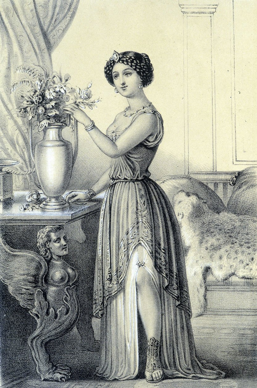 Portrait de Mademoiselle de Fontenay ou Teresa (Theresa ou Terezia) Cabarrus, connue sous le nom de Madame Tallien - dans « Galerie historique de la Révolution française » par Albert Maurin - French School
