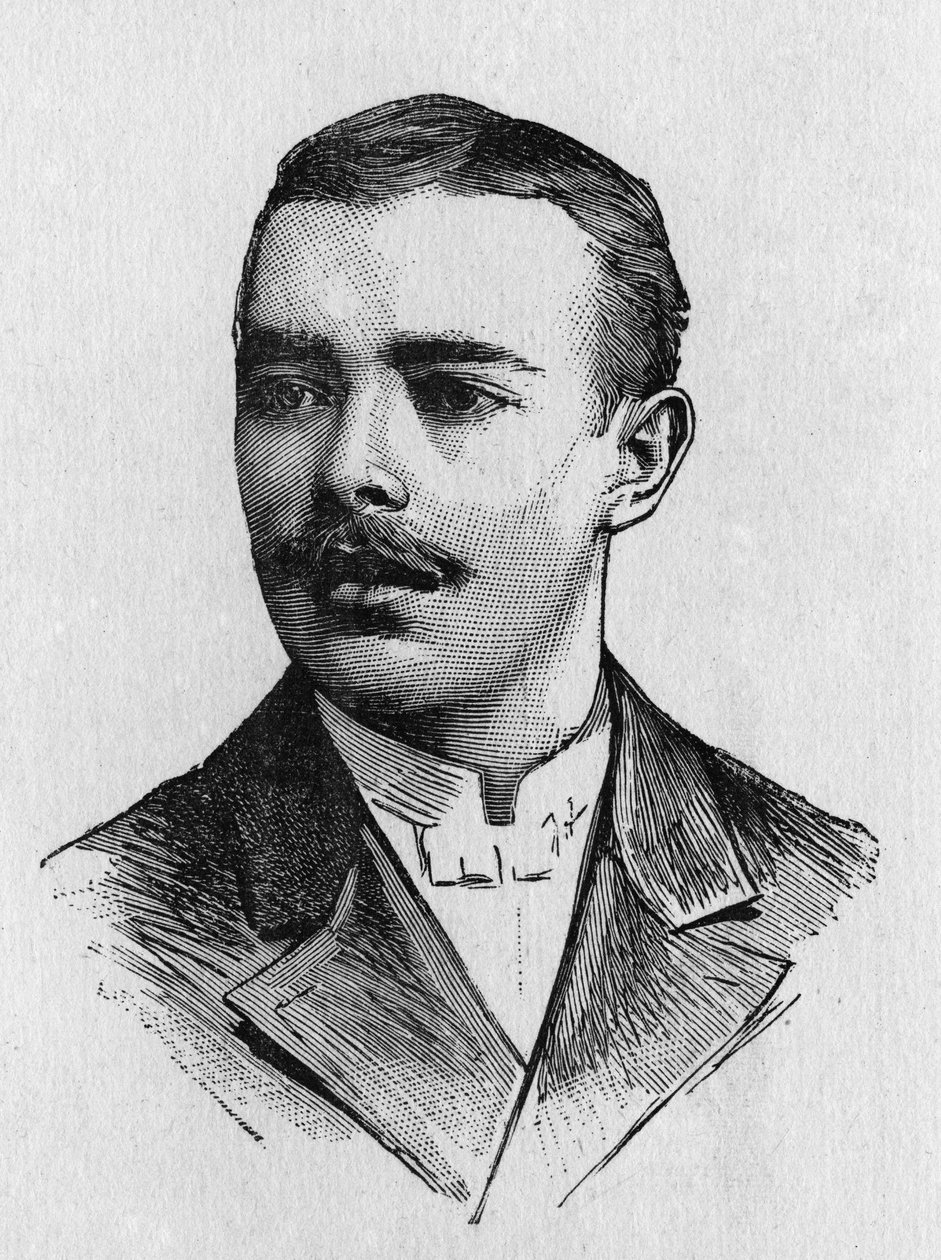 Portrait de Mangot, aéronaute français - dans "Album de la Science; savants illustres; Grandes découvertes" 1896. - French School