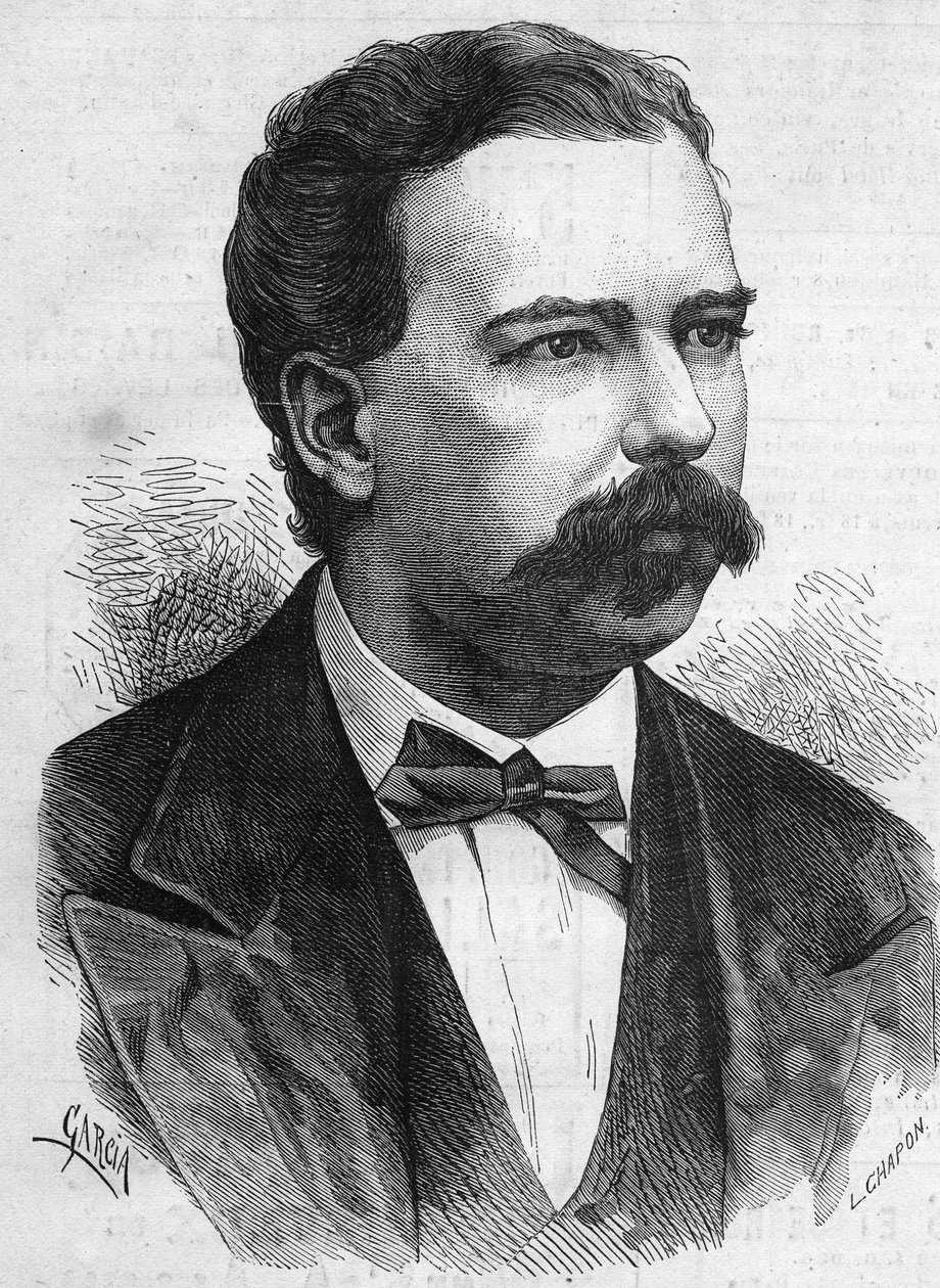 Portrait de Manuel Pardo (1834-1878), président du Pérou de 1872 à 1876. Gravure dans « Le Monde Illustré » n°1132 du 7 décembre 1878. - French School